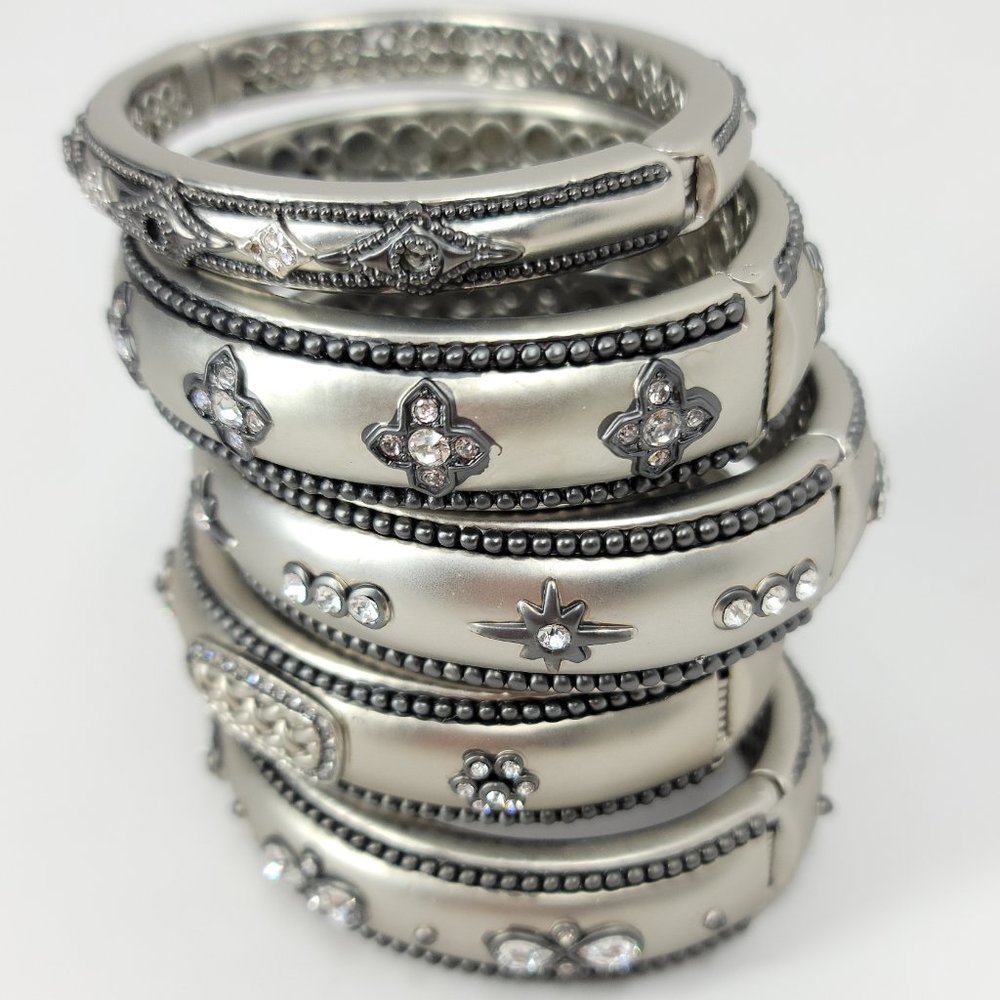 NWT Art Deco Pave CZ Hinged Magnetic Cuff Bangle - Picture 6 of 6